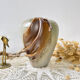 Vintage stoneware vase with draped effect glaze