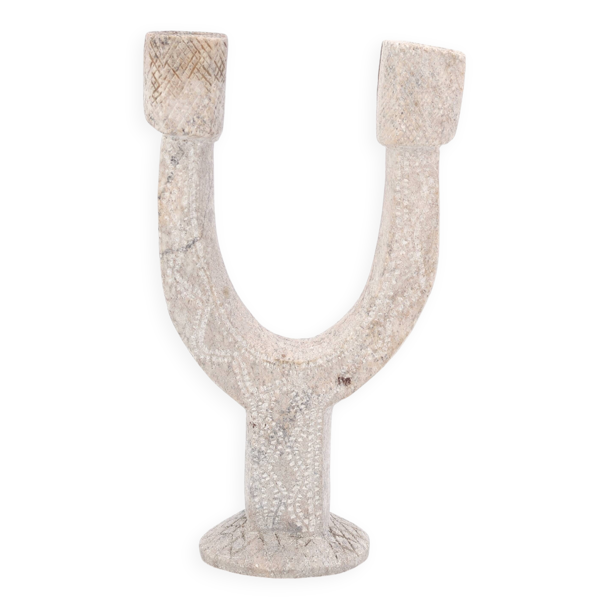 Bougeoir Marocain en pierre sculptée, années 70