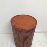 Vintage oval wicker linen basket