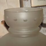 French Vintage White Opaque Glass Lantern Style Patterned Replacement Shade