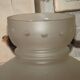Replacement lampshade in opaque white glass in vintage French lantern style.