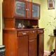Buffet Double Corps Vintage Art Déco / Populaire en Bois Blond