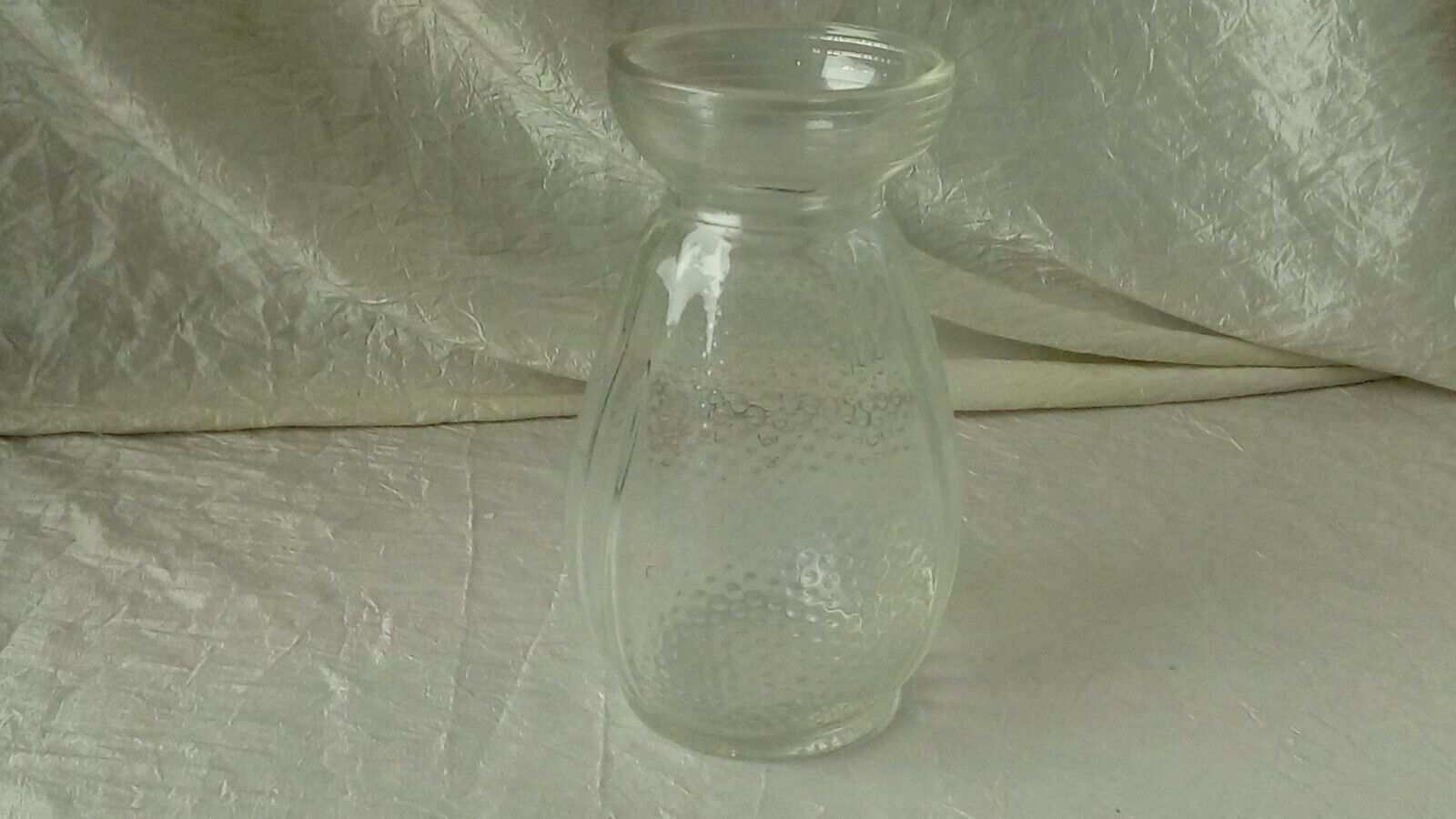 Glass hyacinth vase molded art deco era