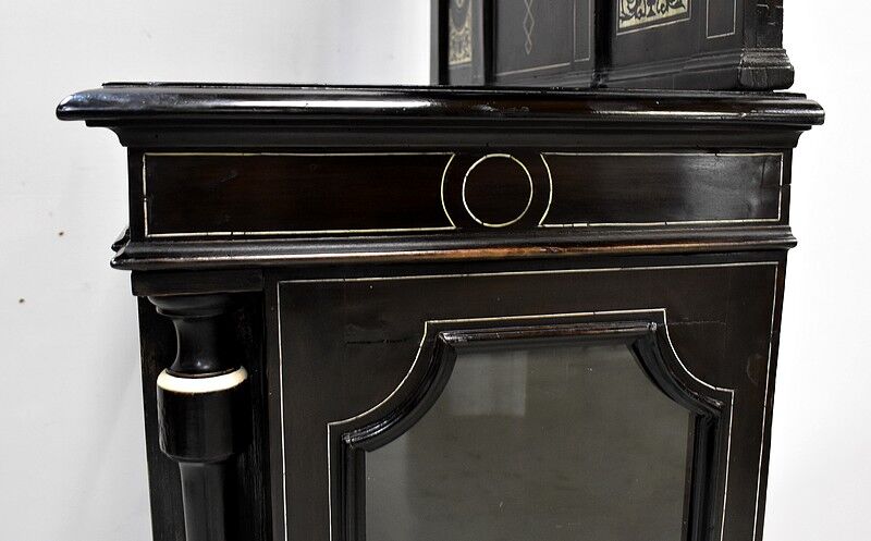 Ceremonial showcase in blackened pearwood, Napoleon III period - 1850