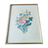 Illustration bouquet flowers frame gilded wood