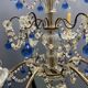 Vintage Italian Macaroni Murano  Blue Chandelier
