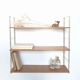 Vintage wall shelf gold metal and wood