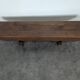 Rustic bench in solid oak with a small dowel size.
