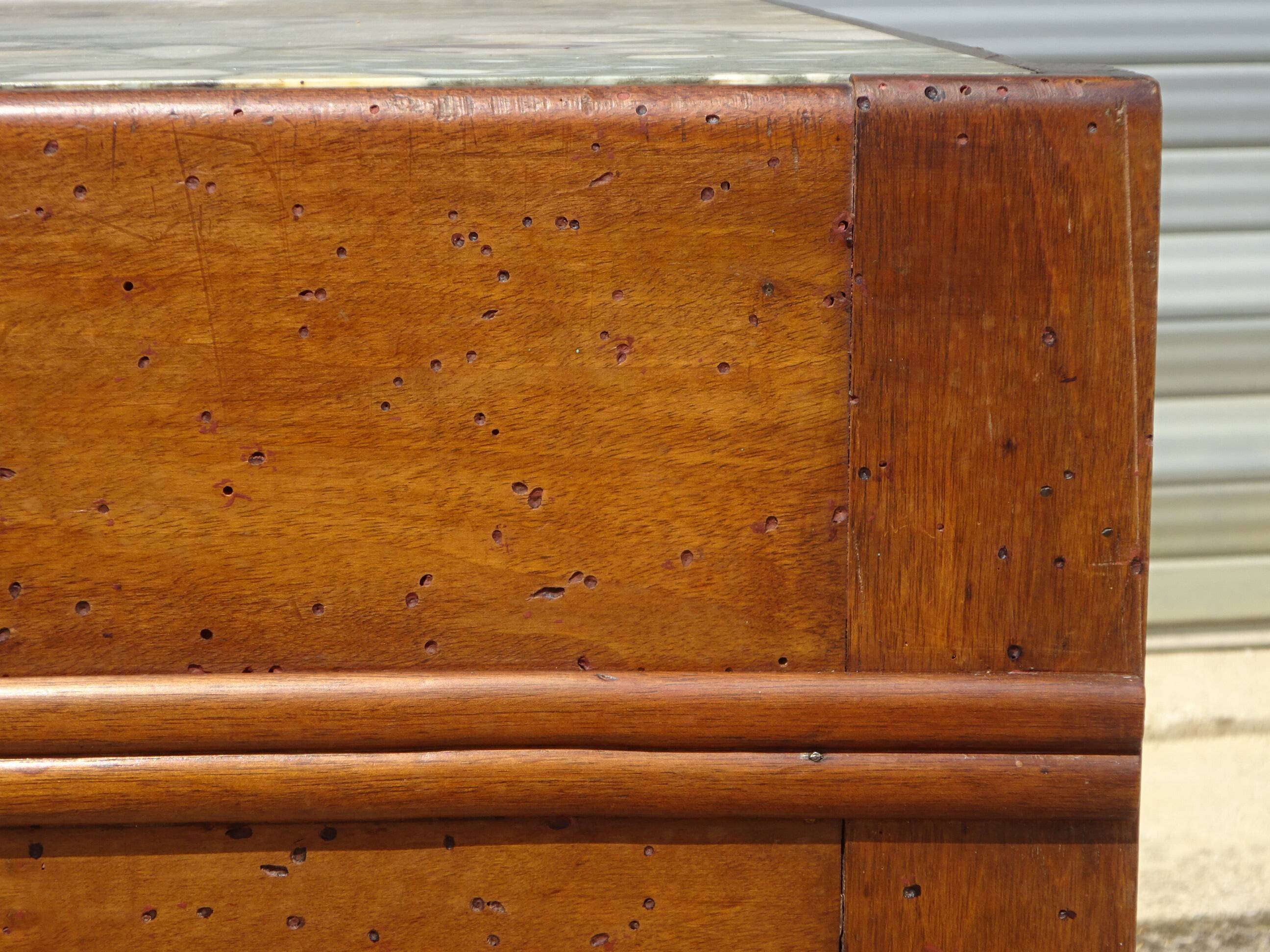 Art Deco sideboard in walnut with a marble top