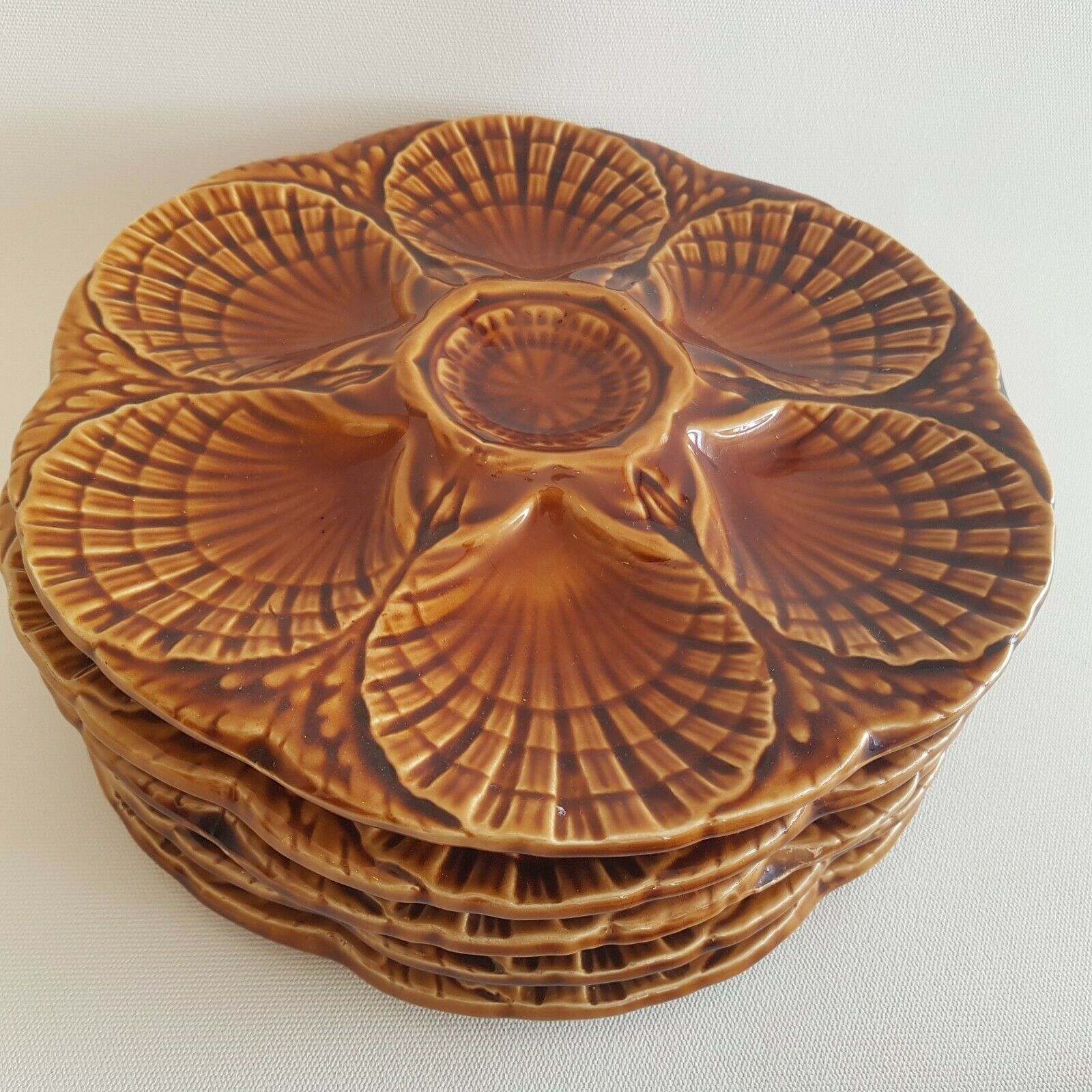 Service 6 plates with oysters Sarreguemines