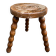 Vintage turned wooden stool / side table — Beaded legs