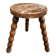 Vintage turned wooden stool / side table — Beaded legs