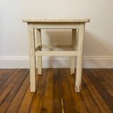 White wooden stool