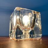 Vintage German glass cube table lamps TA 14 by Peill & Putzler, 1970s, set of 2.
