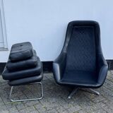 Fauteuil pivotant vintage Bramia avec repose-pieds