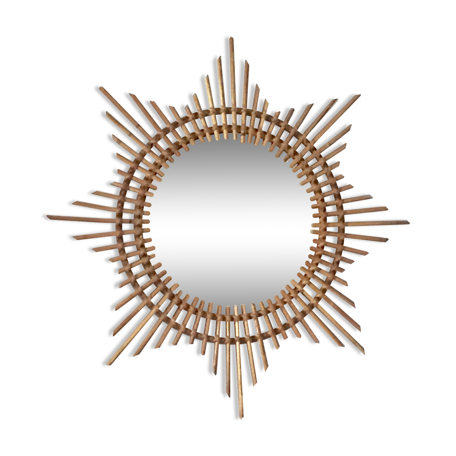 Miroir soleil en rotin 60x60cm