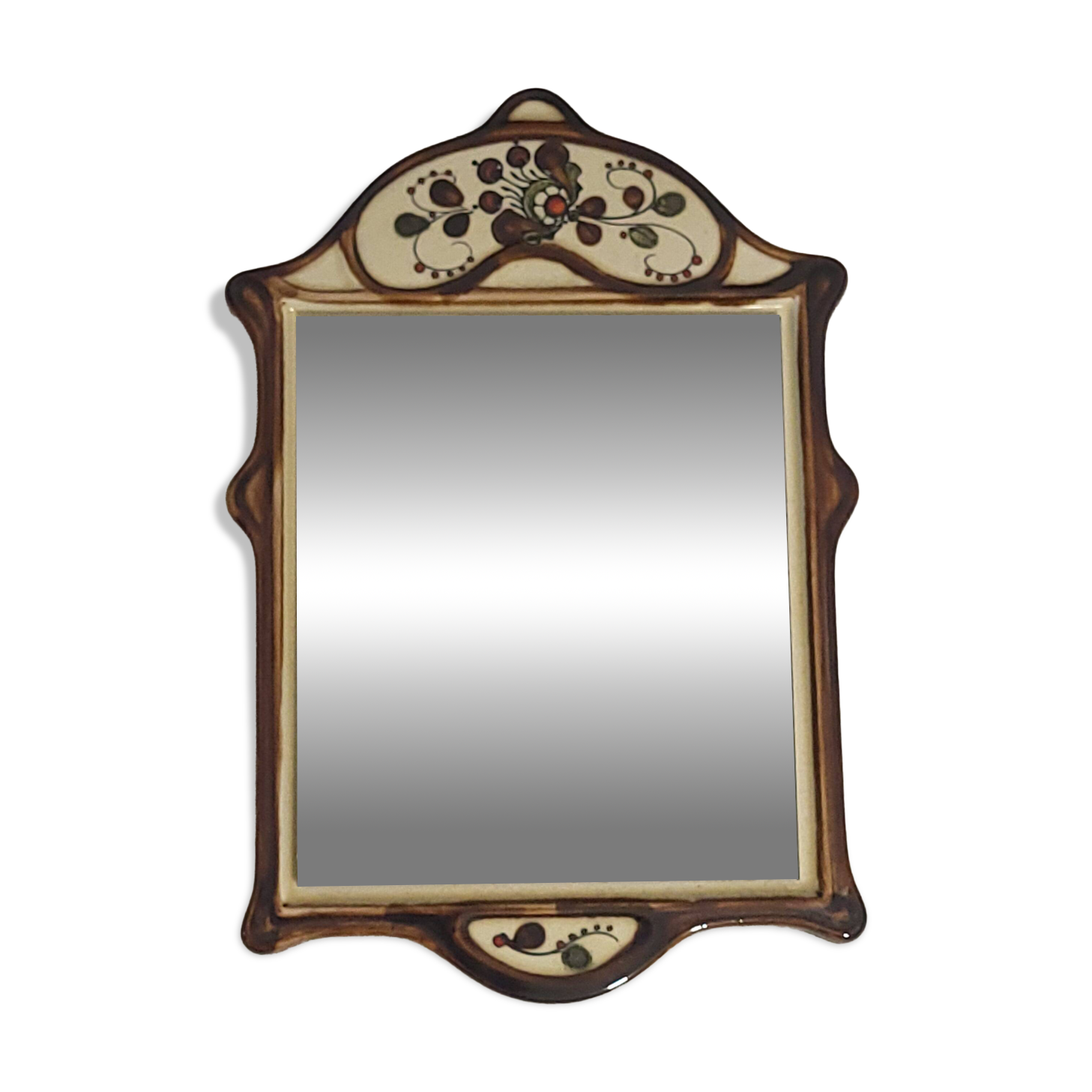 Majolika ceramic mirror, 1950-60