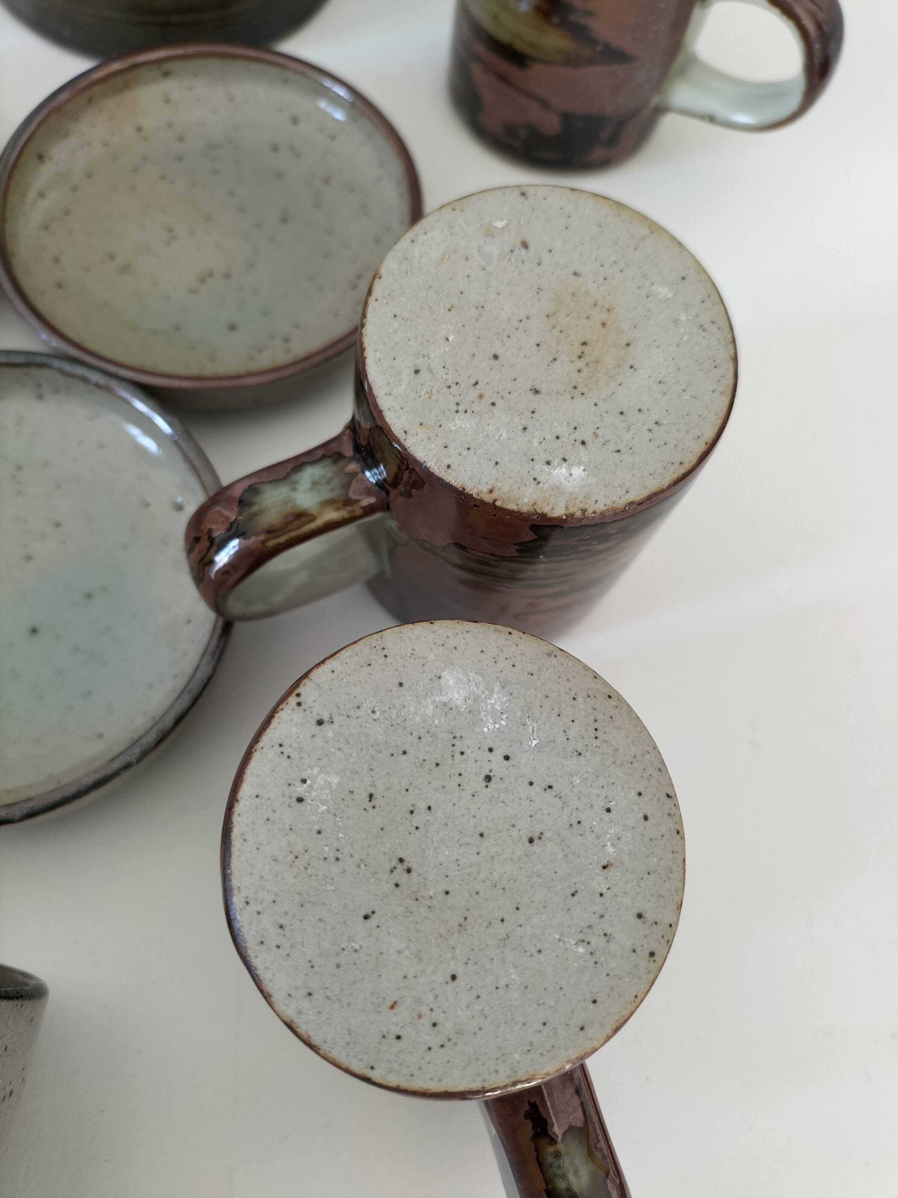 Vintage “Grès Paysan” glazed stoneware set