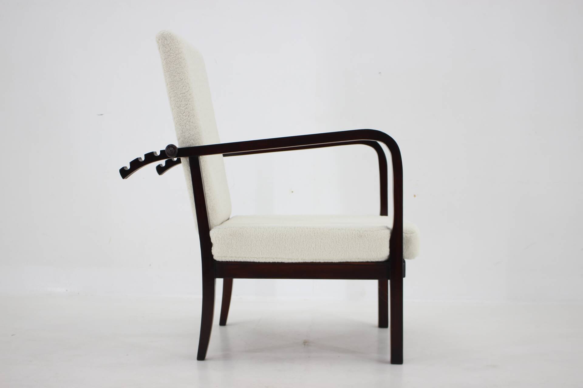 1940s Restored Beech Adjustable Armchair ,Czechoslovakia