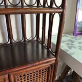 Rattan shelf / bookcase with cabinet