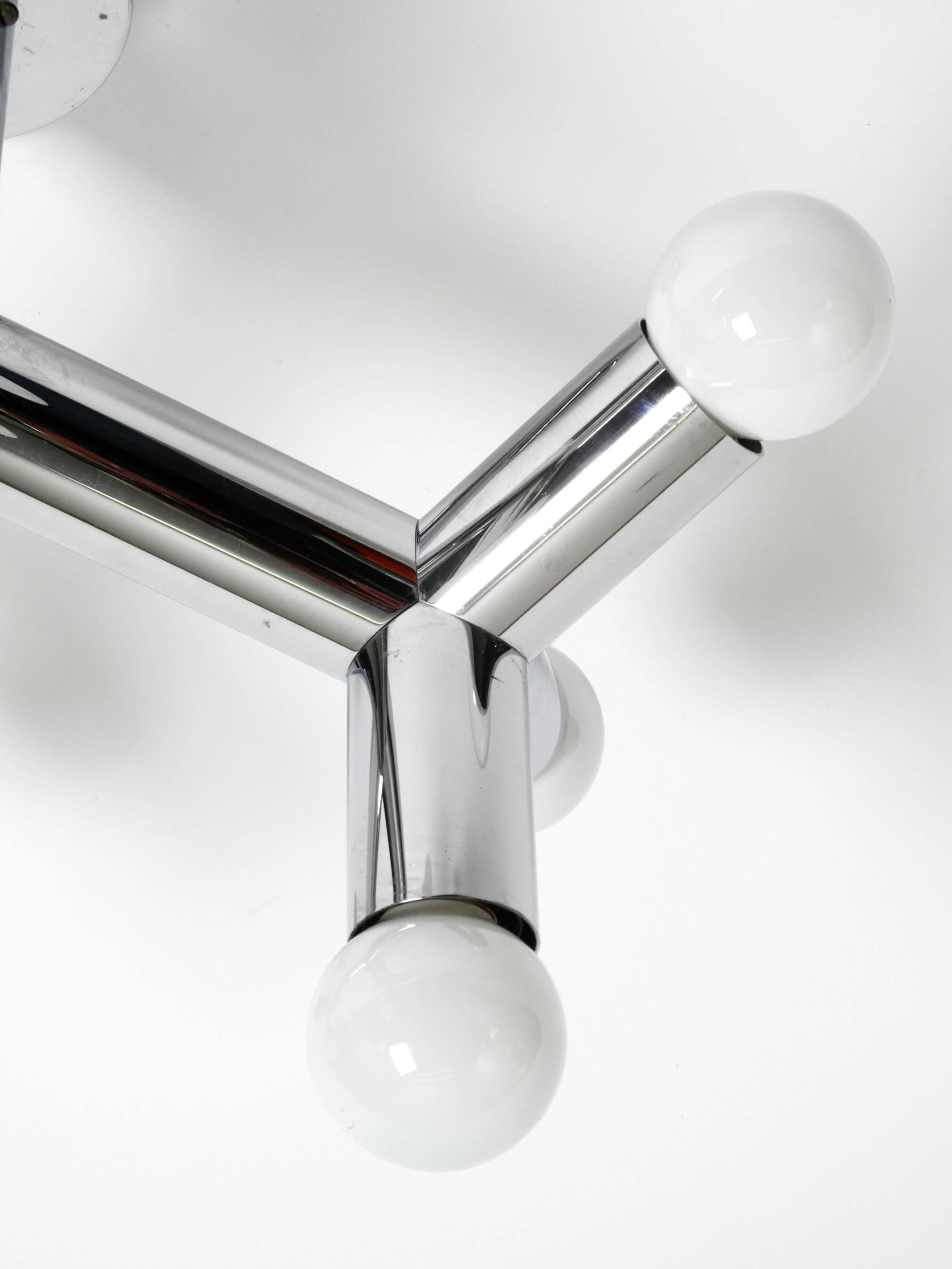 Very rare 1960s Space Age Chrome ceiling lamp by J.T. Kalmar Austria
