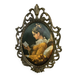 Brass frame and silk upholstery