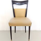 Set of Six Beige Skai Dining Chairs Ascr. to Melchiorre Bega, Italy