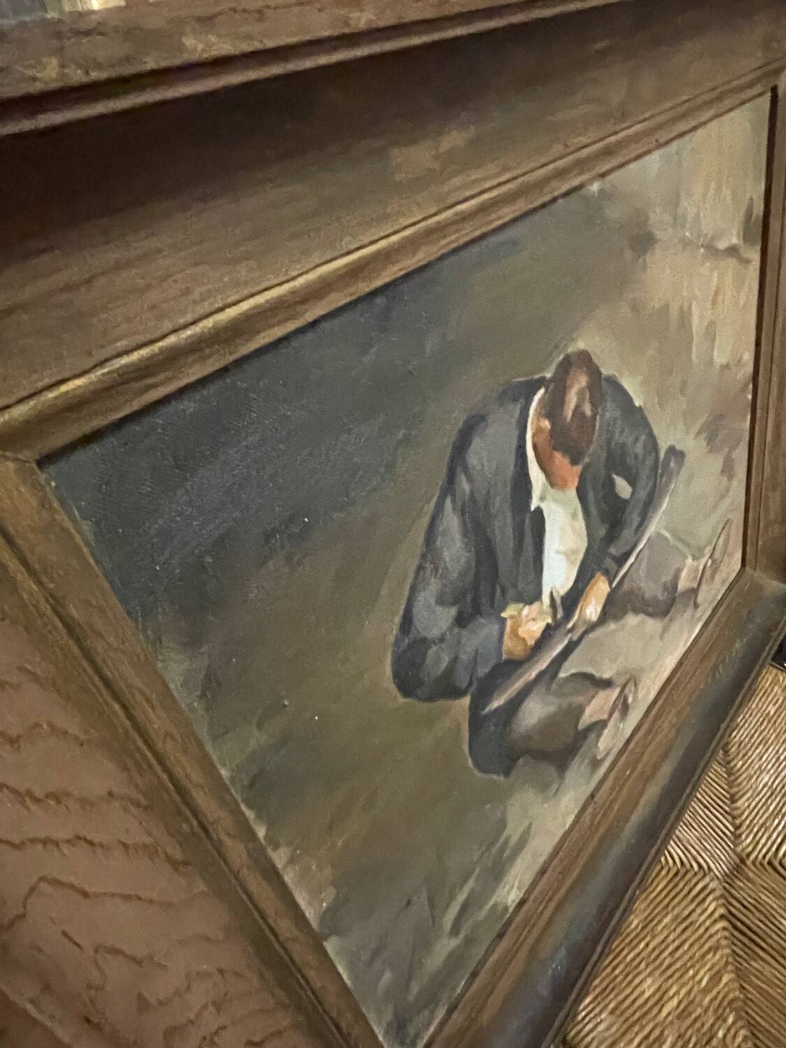 Canvas painting signed Le retourneur