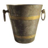 Champagne bucket in silver metal and brass