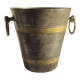 Champagne bucket in silver metal and brass