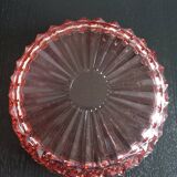 Chiseled pink glass salad bowl