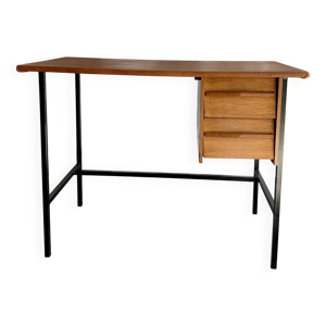 Bureau 2 tiroirs dessus - cuir