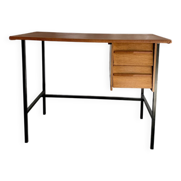 Desk with 2 drawers, leather top, Havana, 1950.