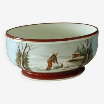 Porcelain pot cover of Paris decoration landscape of snow end 19th