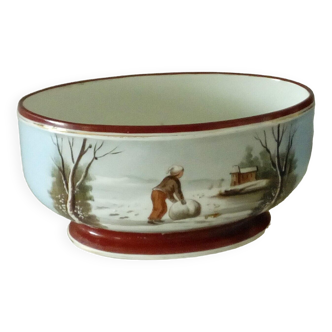 Porcelain pot cover of Paris decoration landscape of snow end 19th