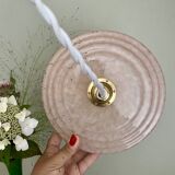 Vintage pink and red Clichy glass lampshade pendant light