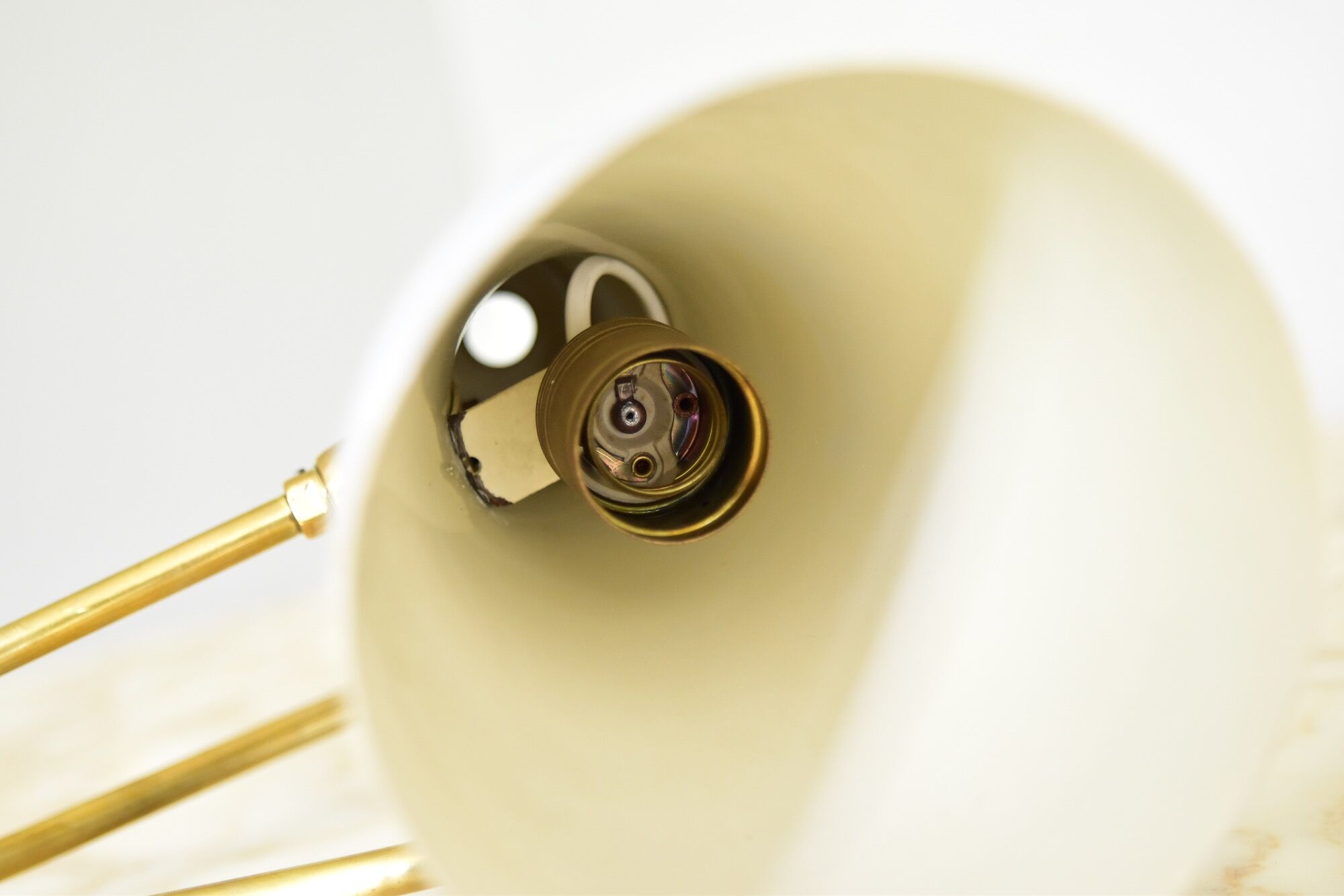 Original 1950s light blue & brass metal Swing Wall Light Made by Cosack, Germany