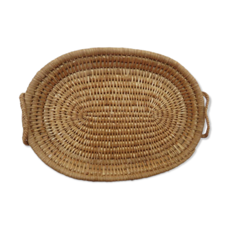 Plateau, basket in rattan 70s