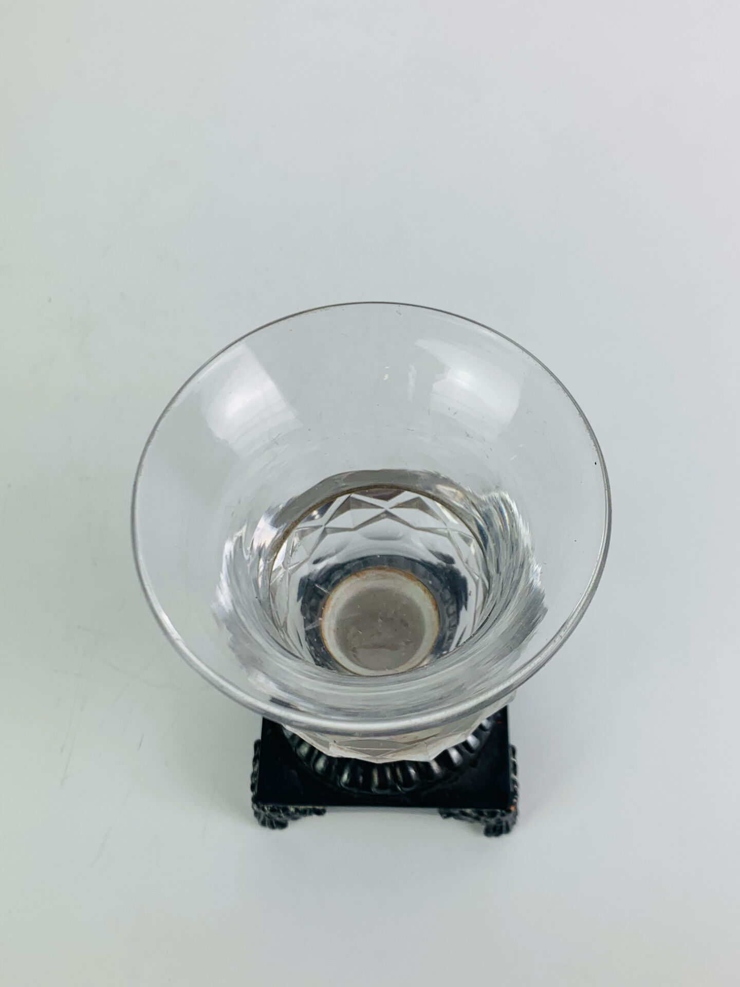Salière en cristal et métal argenté