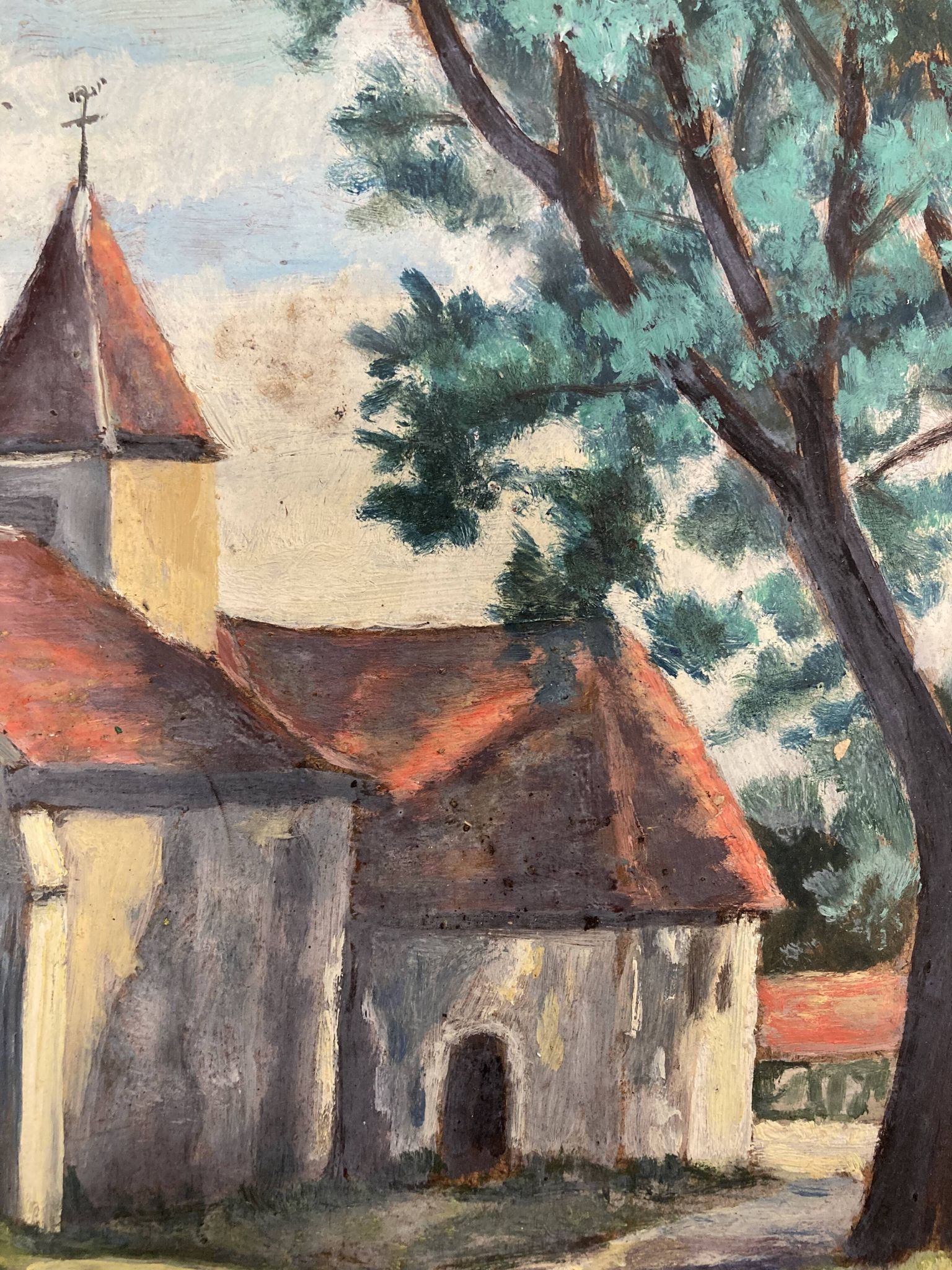 Huile sur panneau vintage