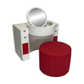 Toelette da camera con pouf anni '70