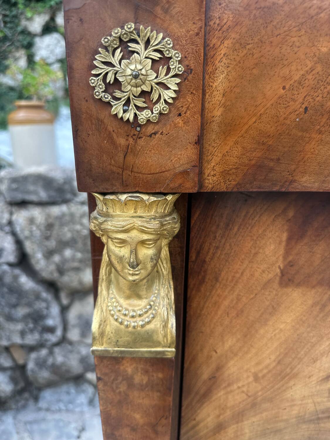 Empire period mahogany burl secretary from Egypt