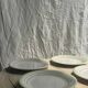 Set of 12 green and pink Italian plates