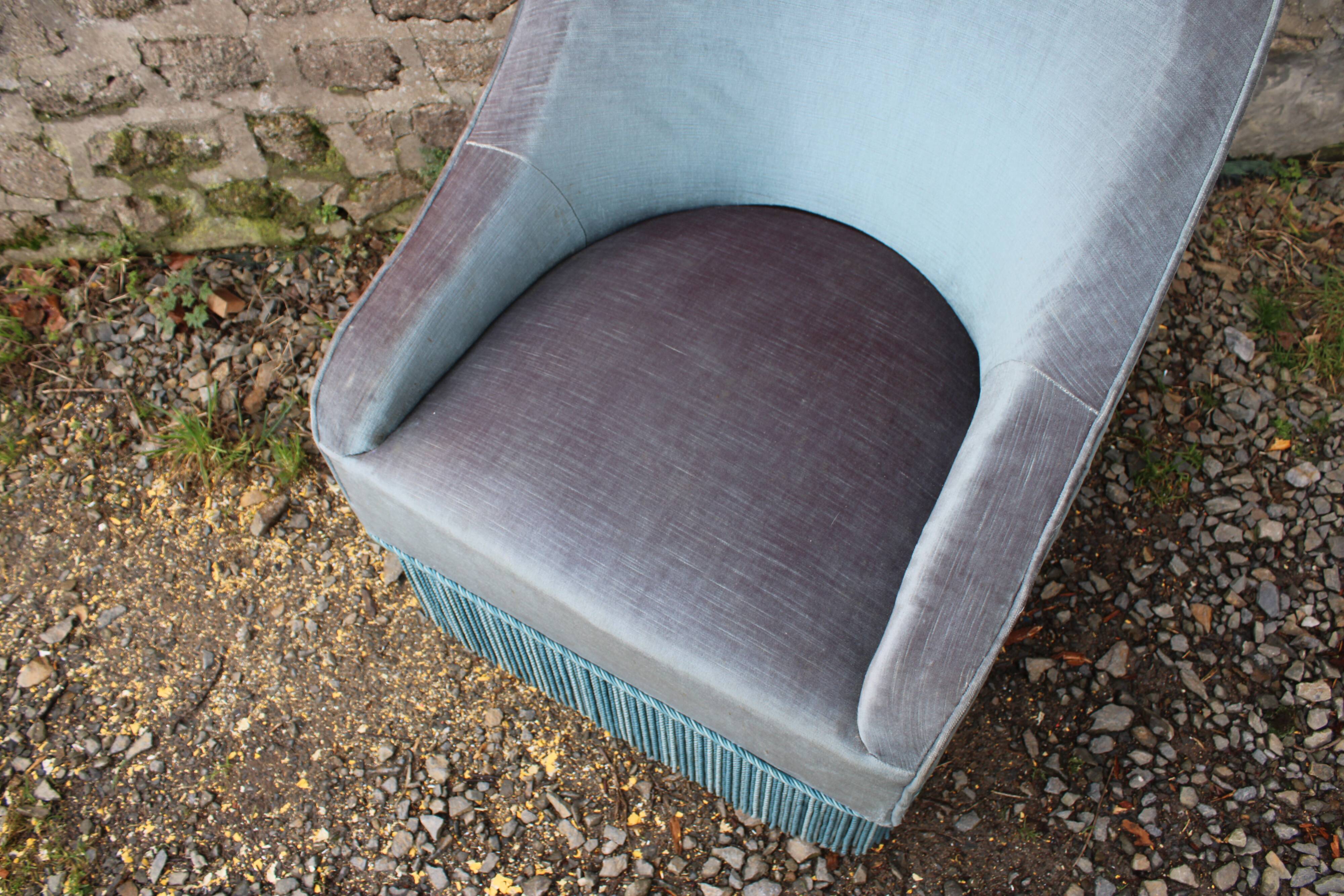 Vintage velvet toad armchair