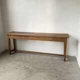 Solid oak work table console 220cm