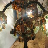 Art deco lamp, bunches of grapes in Murano glass, bronze base
