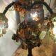 Art deco lamp, bunches of grapes in Murano glass, bronze base