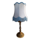 Table lamp bronze foot lampshade pagoda white and blue 50s