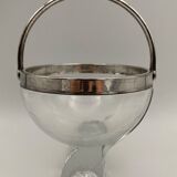 Ice bucket silver metal crystal block 1970