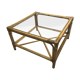 Coffee table rattan and glass vintage
